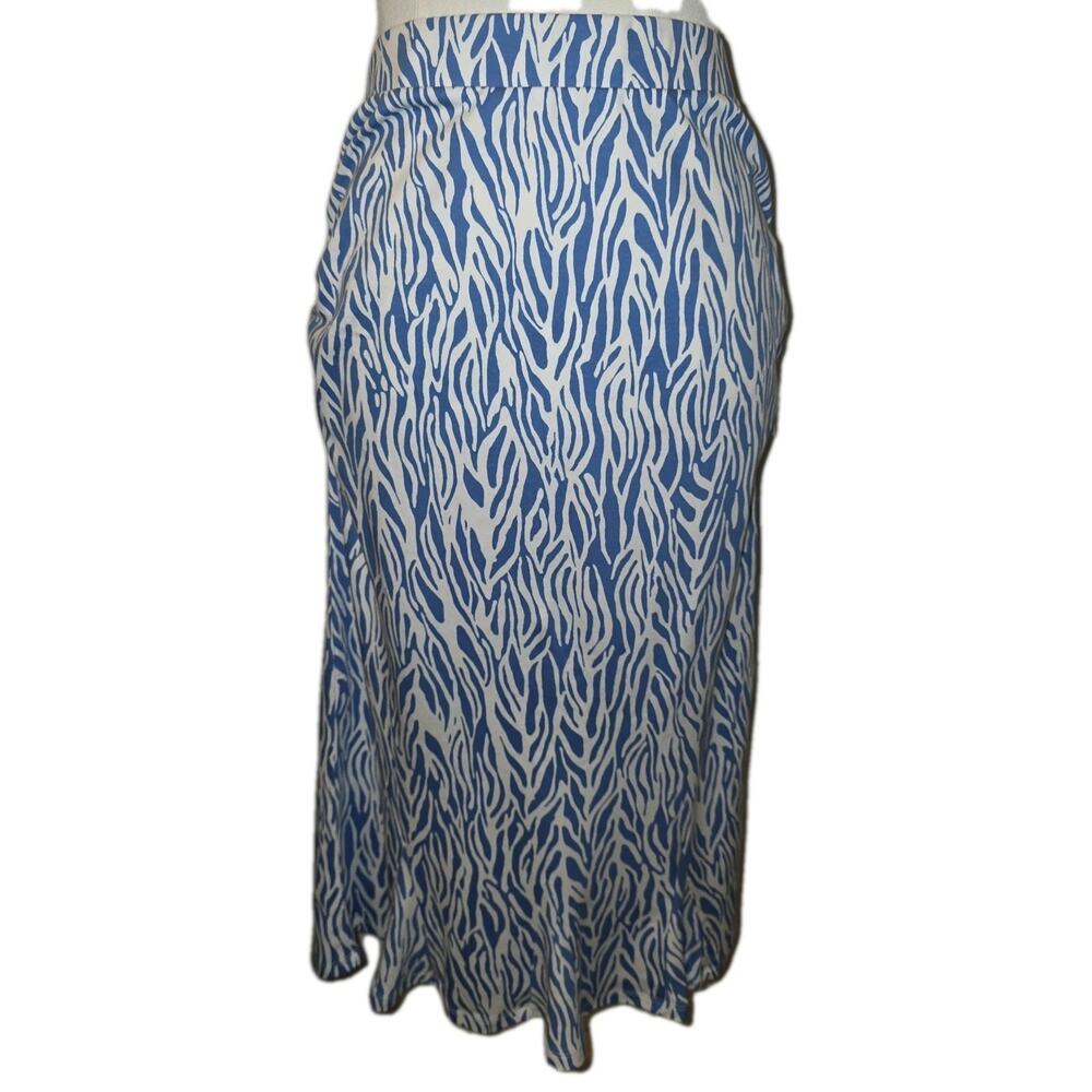 NWT Size L Blue Print Midi Skirt Furstenberg Collab w/Target MSRP $35